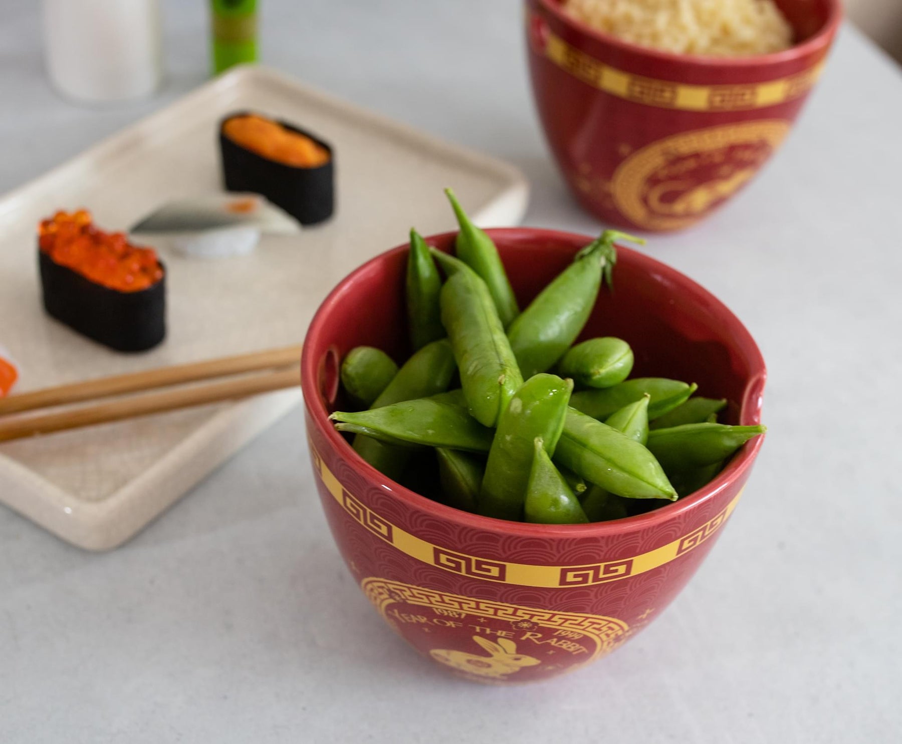 Year Of The Rabbit Chinese Zodiac 16-Ounce Ramen Bowl and Chopstick Set