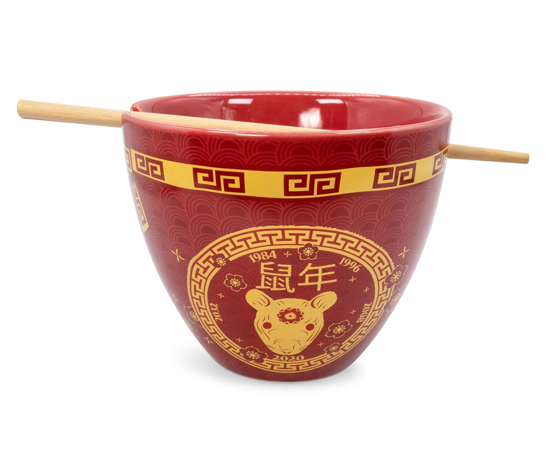 Year Of The Rat Chinese Zodiac 16-Ounce Ramen Bowl and Chopstick Set