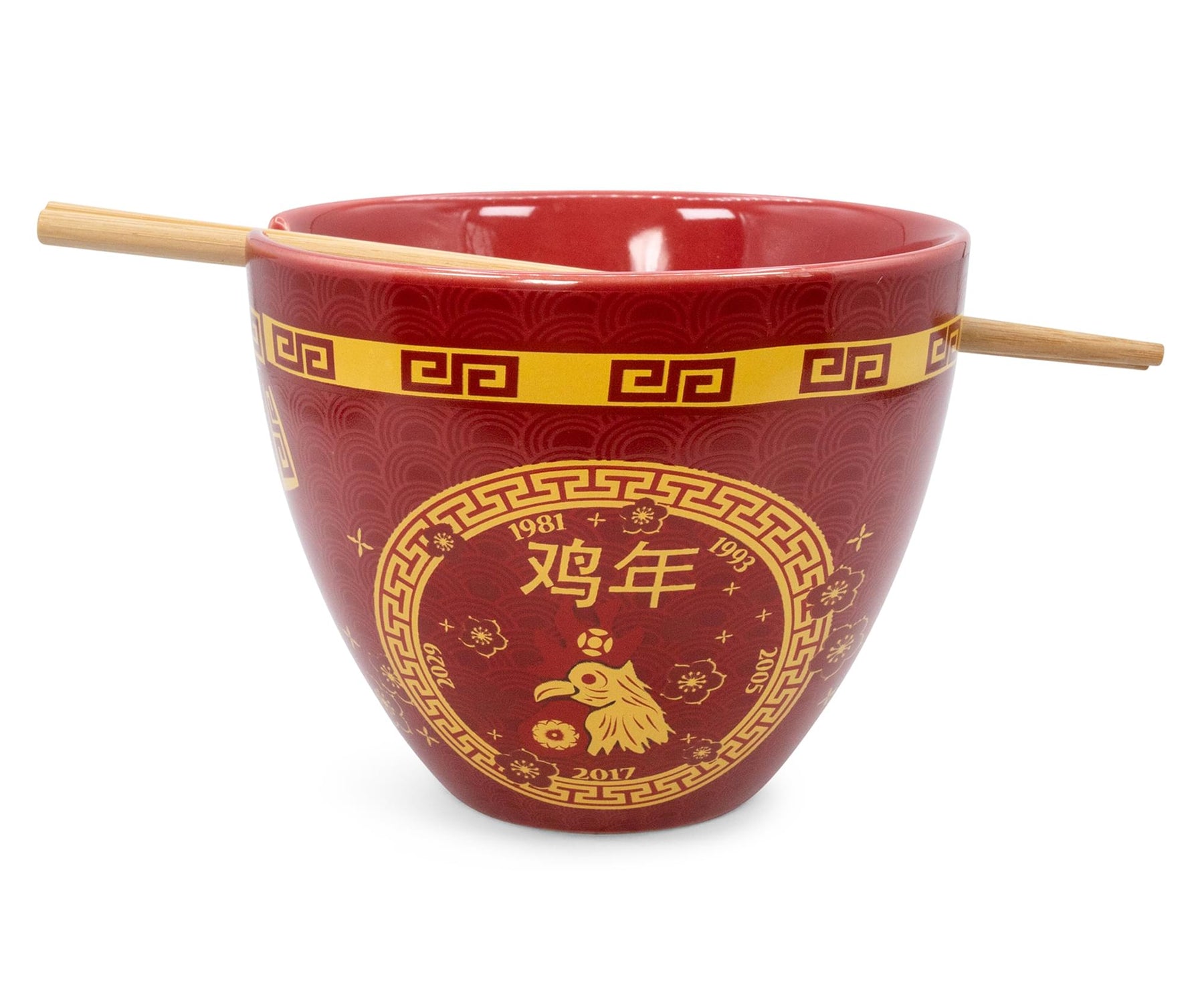 Year Of The Rooster Chinese Zodiac 16-Ounce Ramen Bowl and Chopstick Set