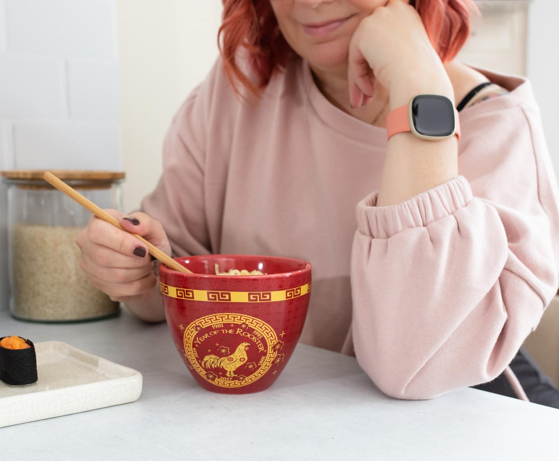 Year Of The Rooster Chinese Zodiac 16-Ounce Ramen Bowl and Chopstick Set