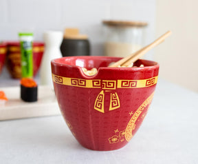 Year Of The Snake Chinese Zodiac 16-Ounce Ramen Bowl and Chopstick Set