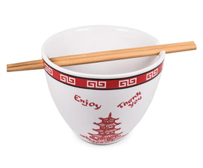 Bowl Bop Chinese Takeout Box Dinnerware Set | 16-Ounce Ramen Bowl, Chopsticks