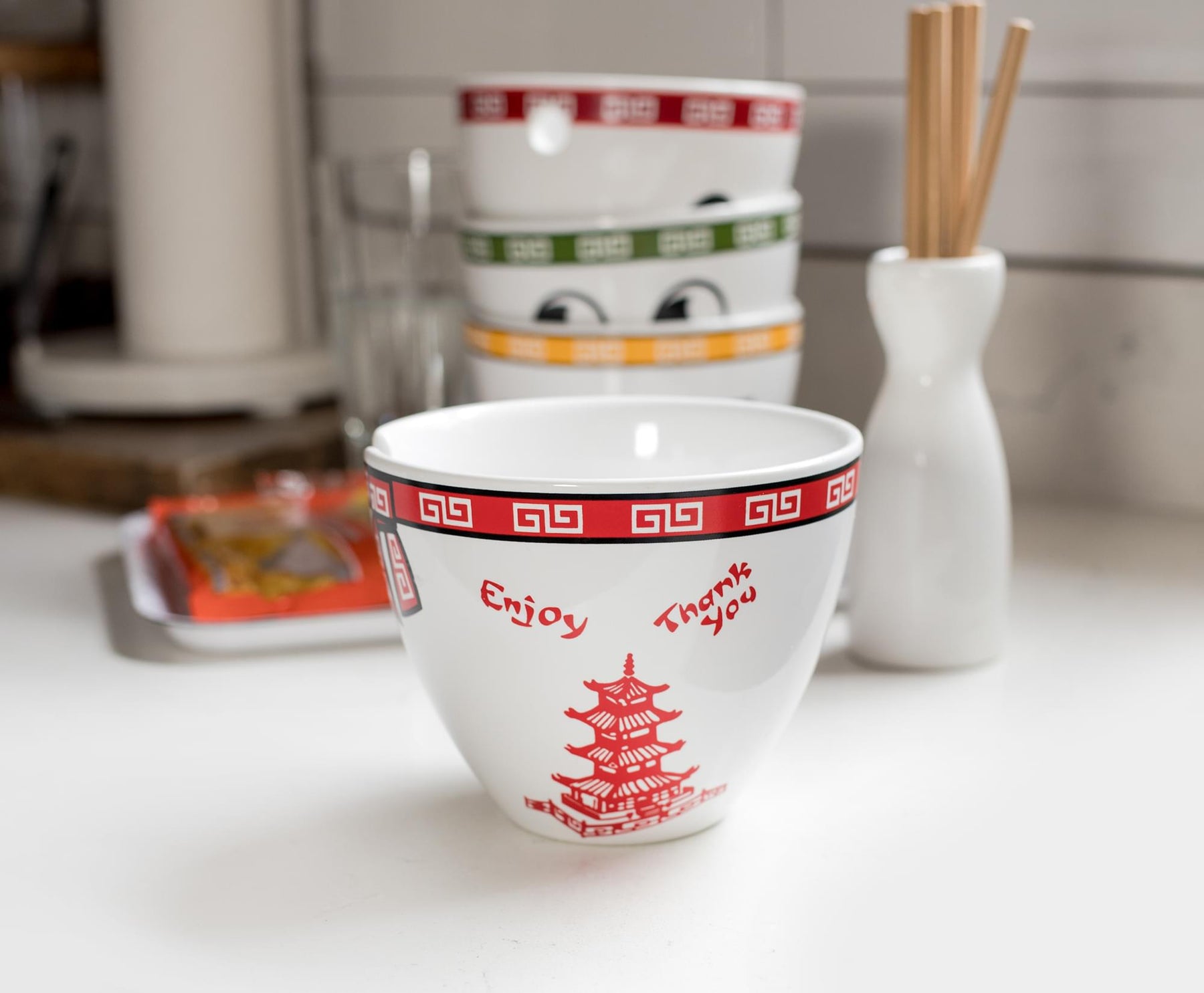 Naruto Shippuden Raen Bowl con palillos Taza de sopa de ceráica de 16 Naruto Shippuden Raen Bowl con palillos Taza de sopa de ceráica de 16
