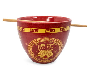 Year Of The Tiger Chinese Zodiac 16-Ounce Ramen Bowl and Chopstick Set