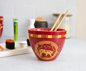 Year Of The Tiger Chinese Zodiac 16-Ounce Ramen Bowl and Chopstick Set
