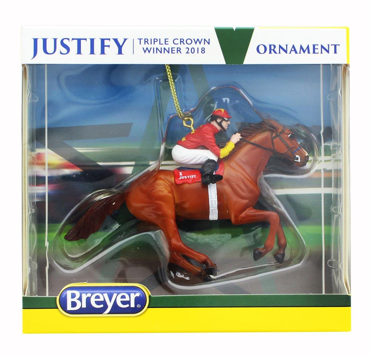 Breyer Model Horse Holiday Ornament - Justify Red Jockey