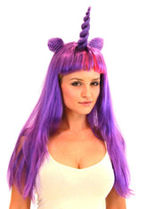Deluxe Unicorn Costume Wig With Ears Adult: Purple/Magic