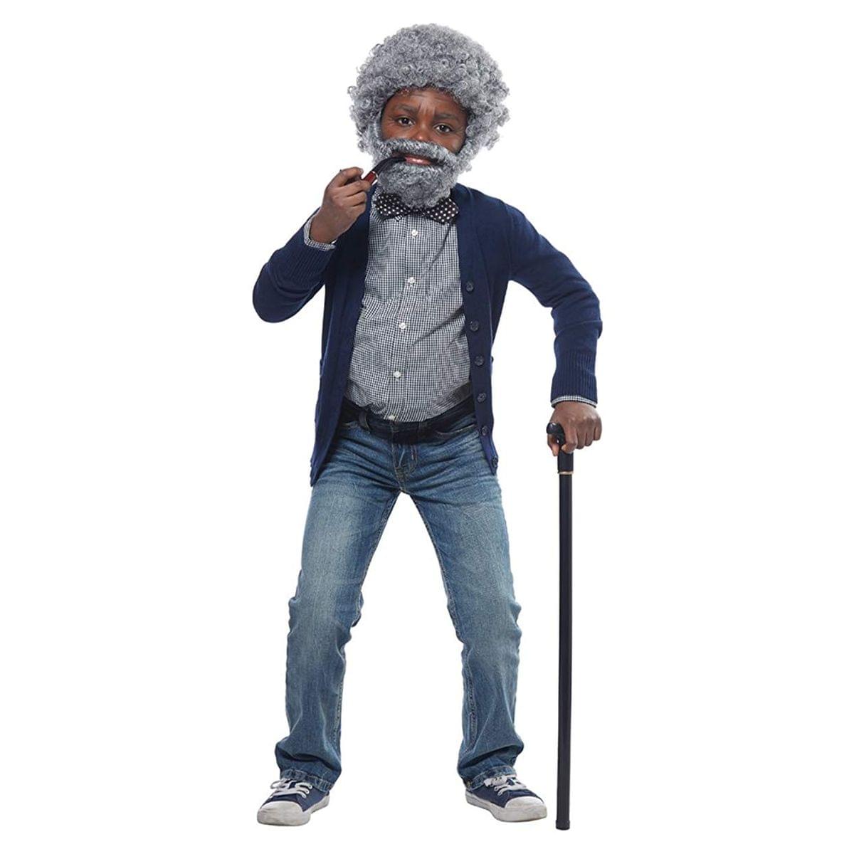 Grandpa Child Costume Wig & Pipe