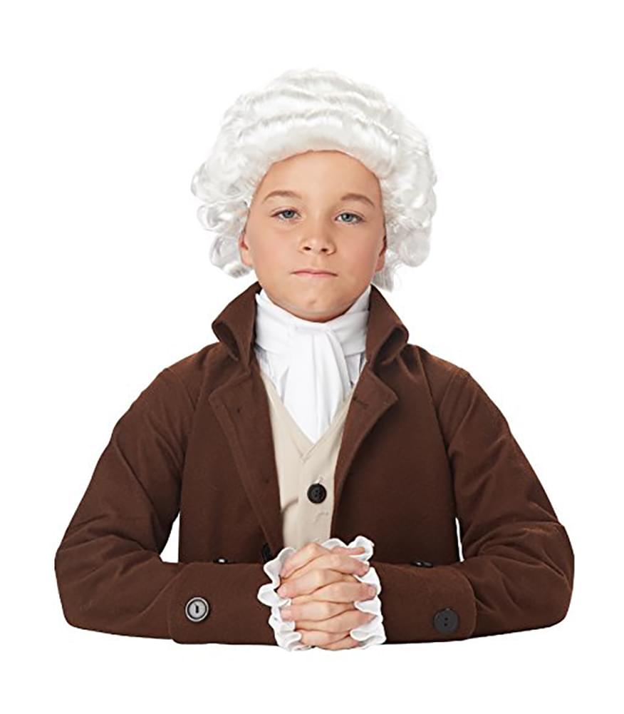 Colonial Man Child Costume Wig