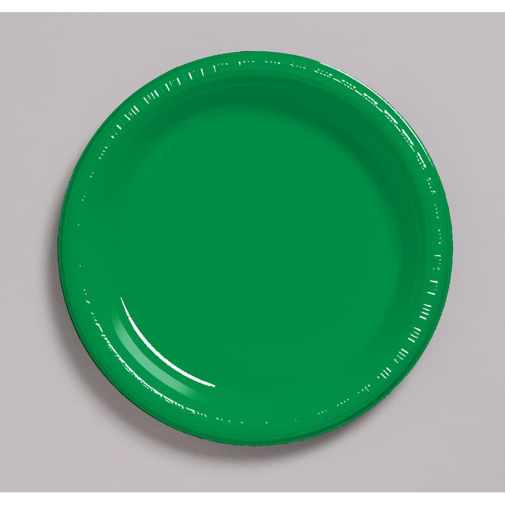 Touch Of Color 20 Count 7" Heavy Duty Plastic Plates Emerald Green