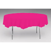 Touch Of Color Octy-Round Round Plastic Table Cover Hot Magenta