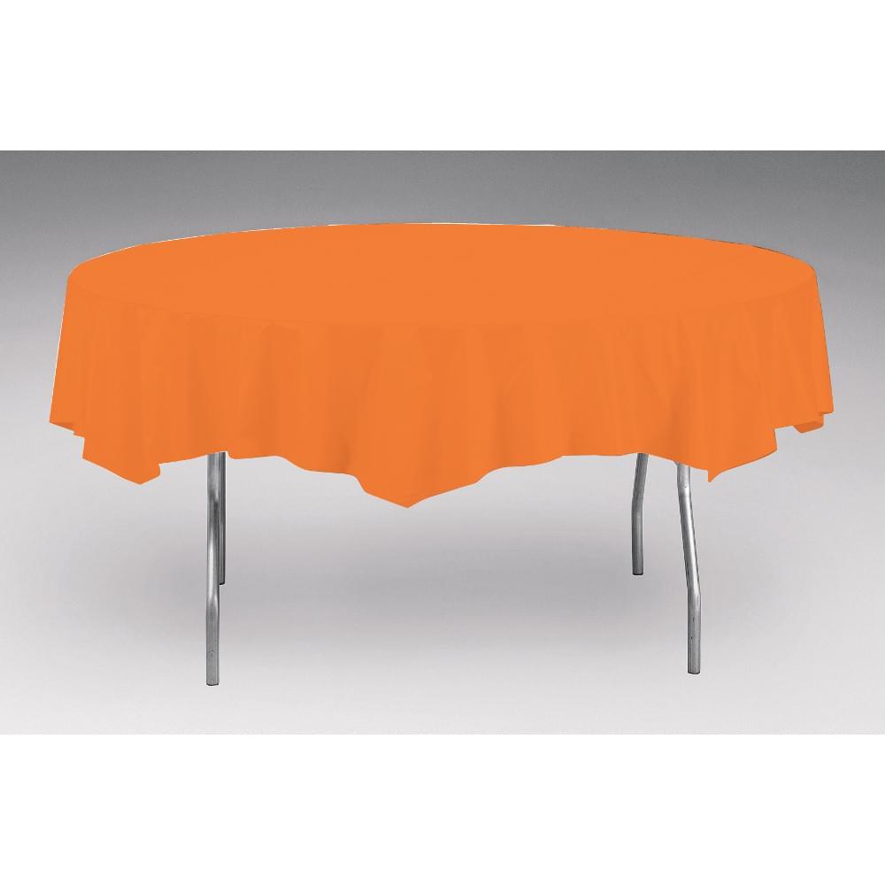 Touch Of Color Octy-Round Round Plastic Table Cover Sun Kissed Orange