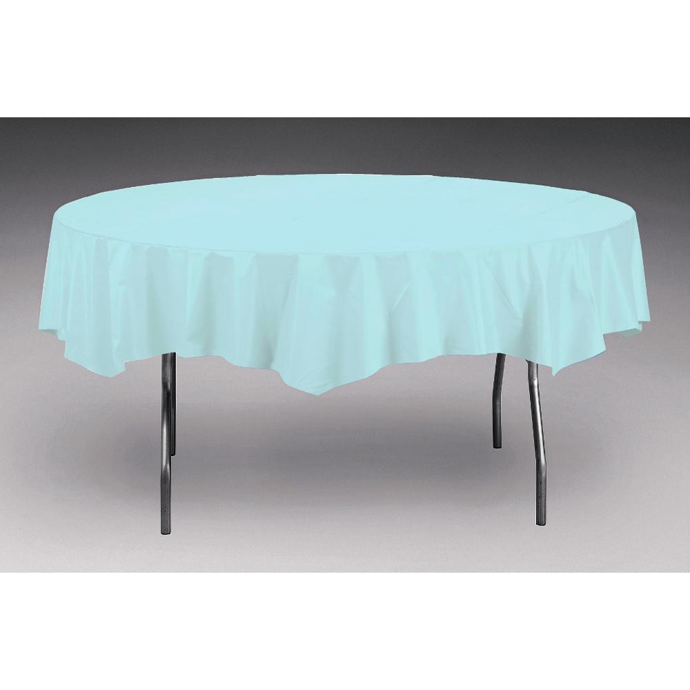 Touch Of Color Octy-Round Round Plastic Table Cover Pastel Blue