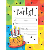 Cake Celebration Party Invitations 8 Pack
