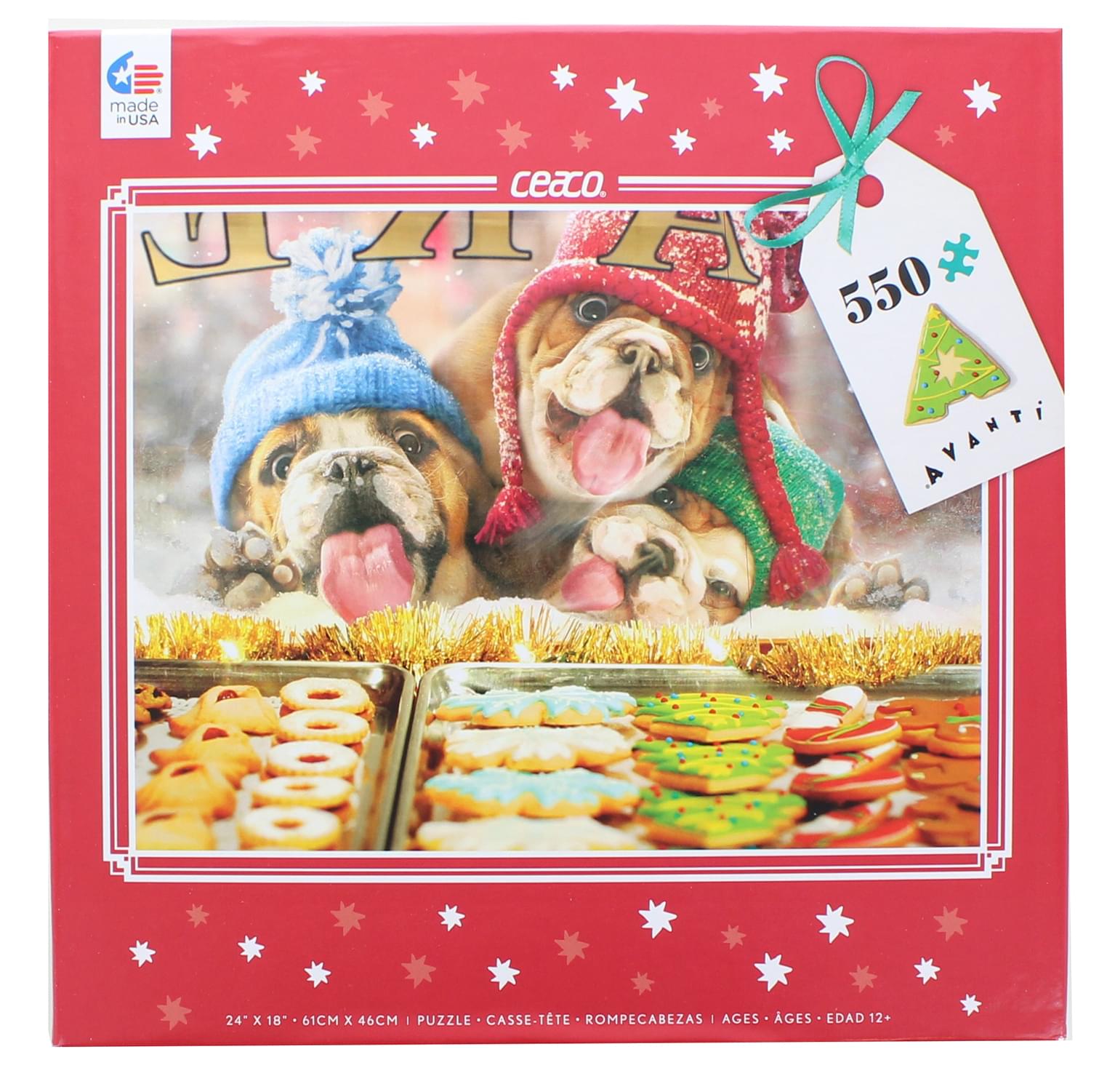 Bulldogs and Bakery 550 Piece Christmas Jigsaw Puzzle