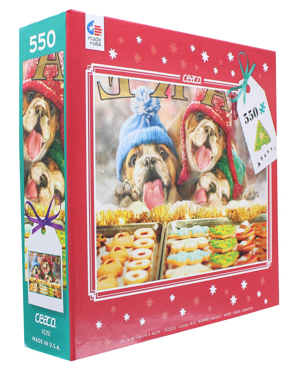 Bulldogs and Bakery 550 Piece Christmas Jigsaw Puzzle