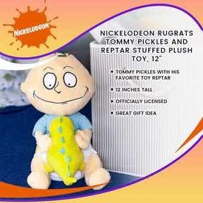Nickelodeon Rugrats Tommy Pickles and Reptar Stuffed Plush Toy, 12"