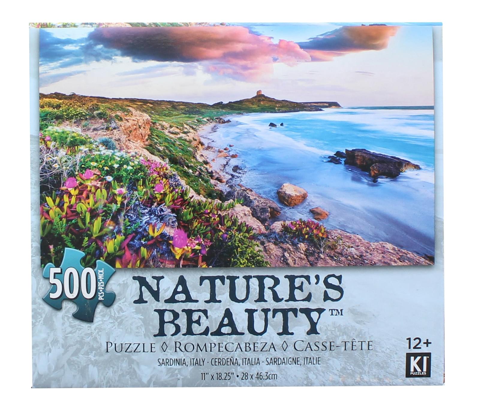 Pink Sky Beach 500 Piece Natures Beauty Jigsaw Puzzle