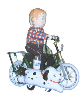 Vintage Style 5" Tin Boy On Bicycle