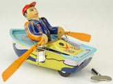 Vintage Style 4.75" Tin Man In Row Boat
