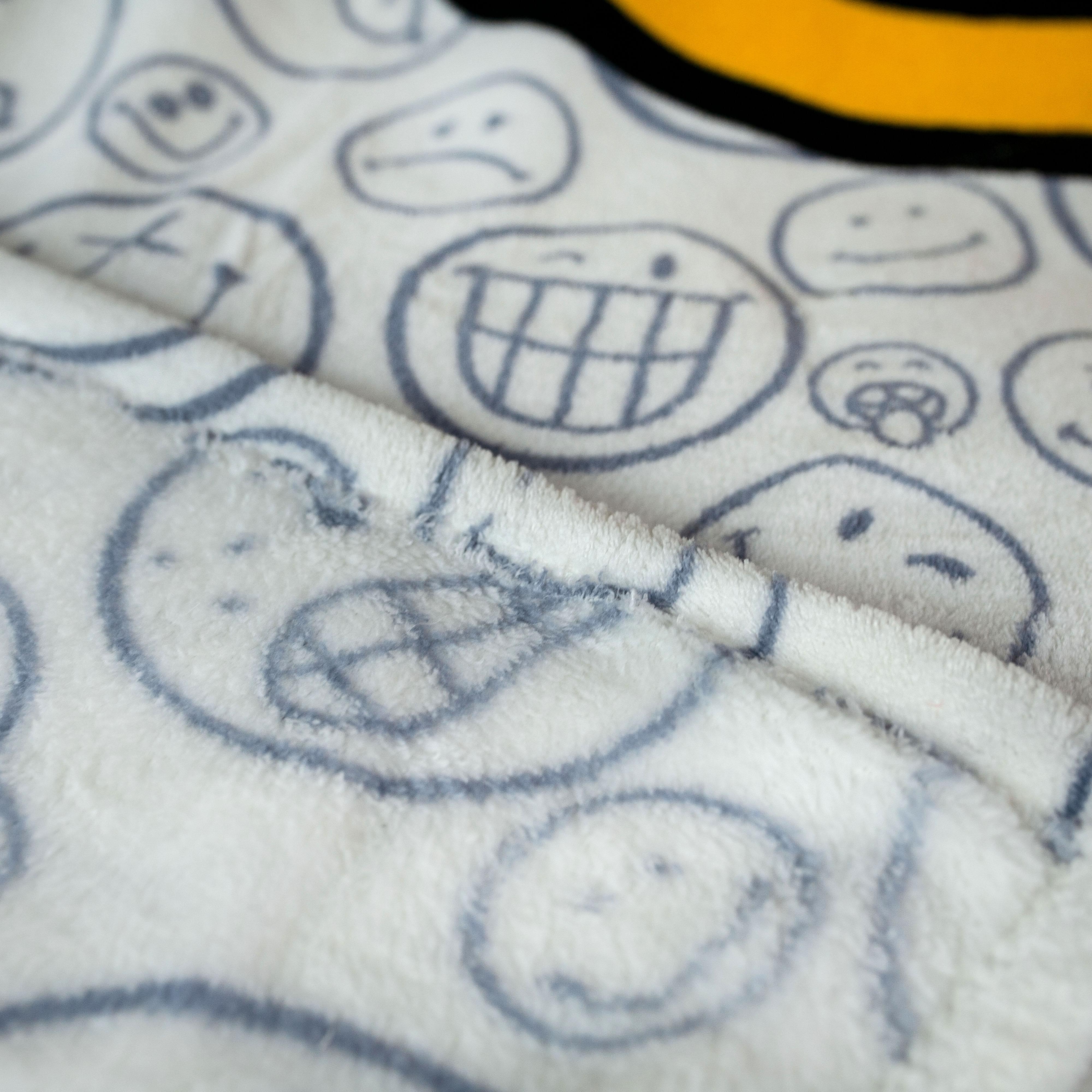 OFFICIAL Smiley World Soft Throw Blanket | Cute Plush Blanket | 50 x 60 Inches