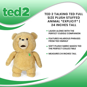 Ted 2 Talking Ted Full Size Plush Stuffed Animal *Explicit* | 24 Inches Tall