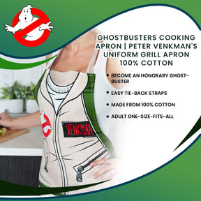 Ghostbusters Cooking Apron | Peter Venkman's Uniform Grill Apron | 100% Cotton