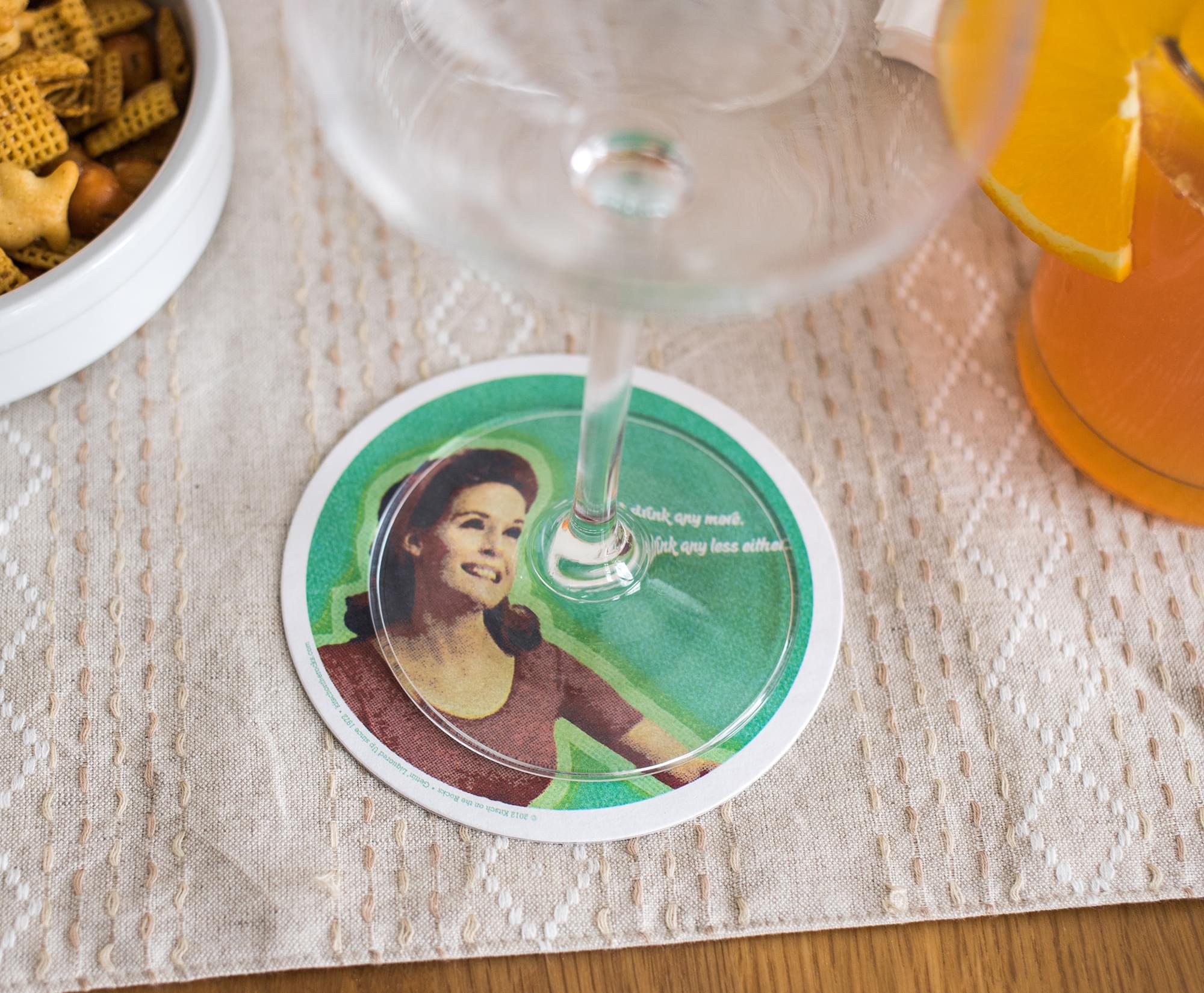 Single Retro Cork Drink Coaster - I Don’t Drink Anymore/Any Less