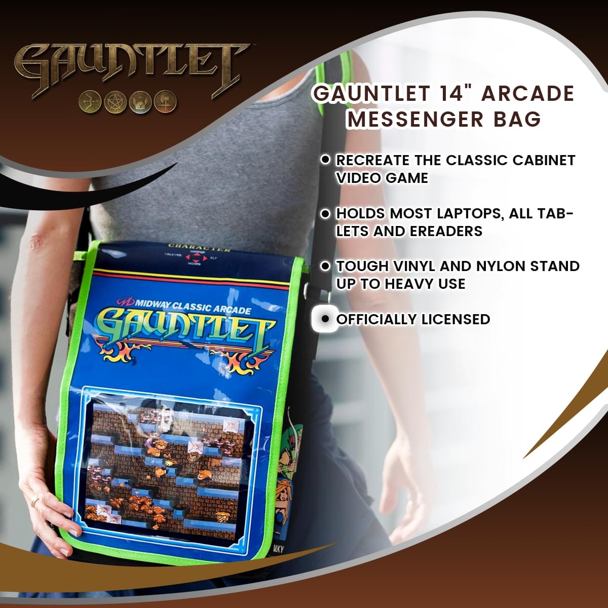 Gauntlet 14" Arcade Messenger Bag