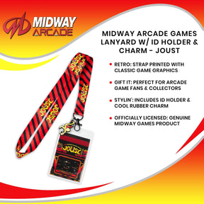 Midway Arcade Games Lanyard w/ ID Holder & Charm - Joust