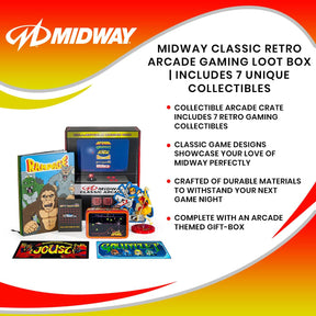 Midway Classic Retro Arcade Gaming Loot Box | Includes 7 Unique Collectibles