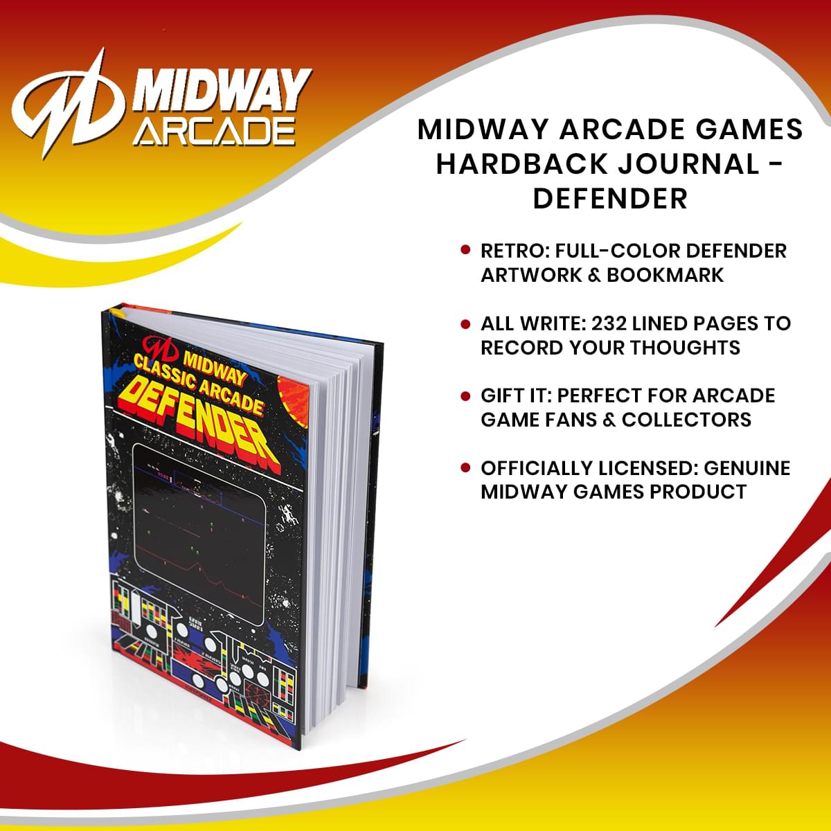Midway Arcade Games Hardback Journal - Defender