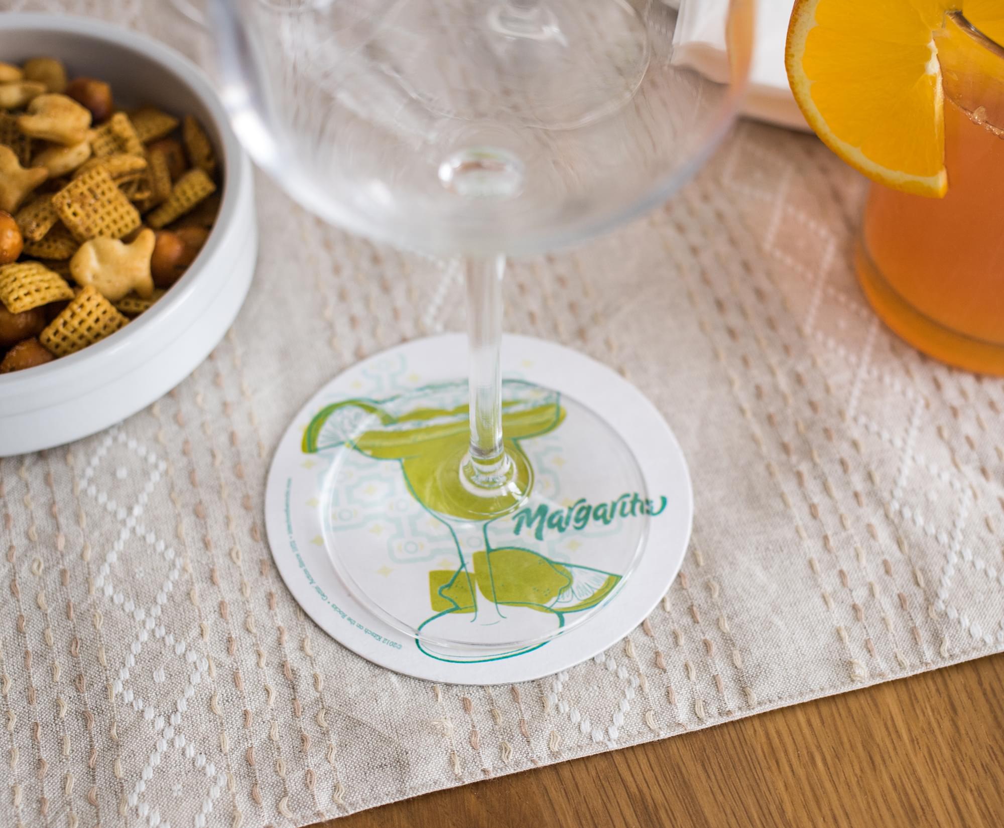 Single Retro Cork Drink Coaster - Margarita