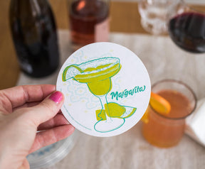 Single Retro Cork Drink Coaster - Margarita