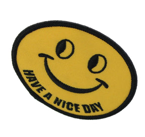 Smiley Face "Have a Nice Day" Iron-On Fabric Patch