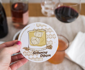 Single Retro Cork Drink Coaster - Screaming Orgasm