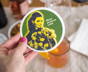 Single Retro Cork Drink Coaster - Shut Up And Buy Me A Drink