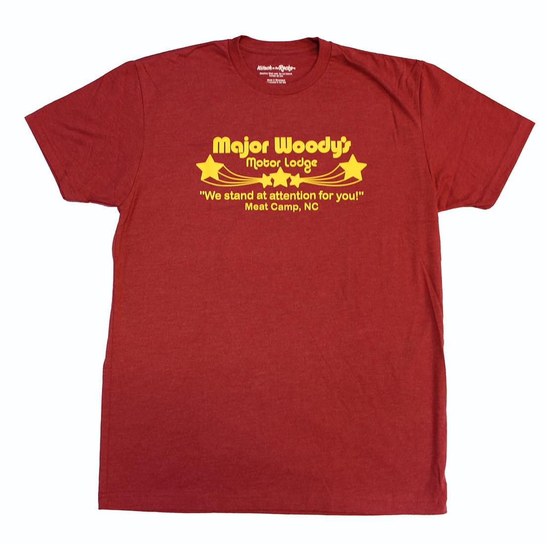 Kitsch on the Rocks Major Woody's Men's Burgundy T-Shirt