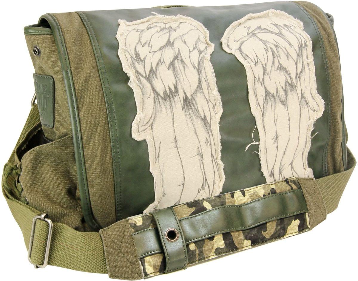 The Walking Dead Daryl Wings 15" Messenger Bag, Fatigue Green