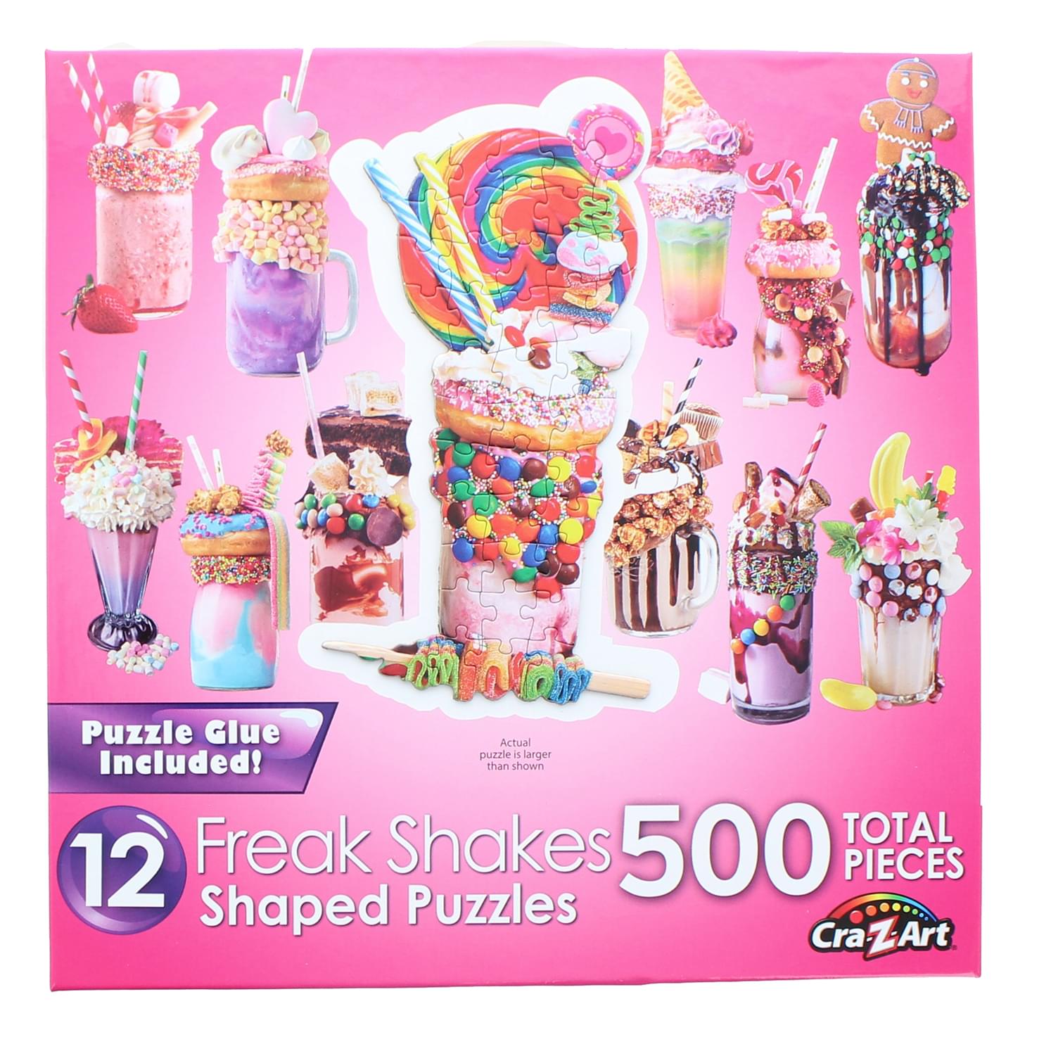 Freak Shakes | 12 Mini Shaped Jigsaw Puzzles | 500 Color Coded Pieces