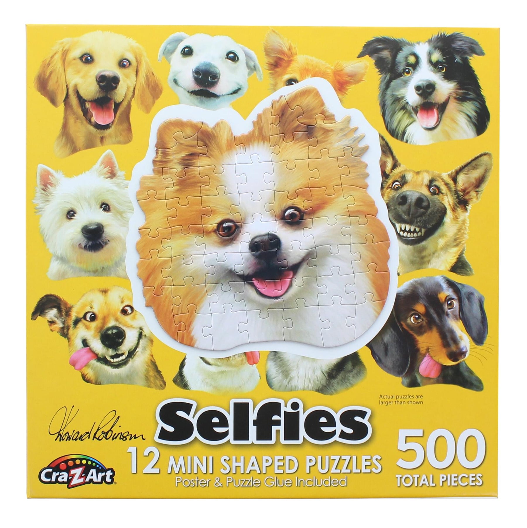 Dog Selfies | 12 Mini Jigsaw Puzzles | 500 Total Pieces