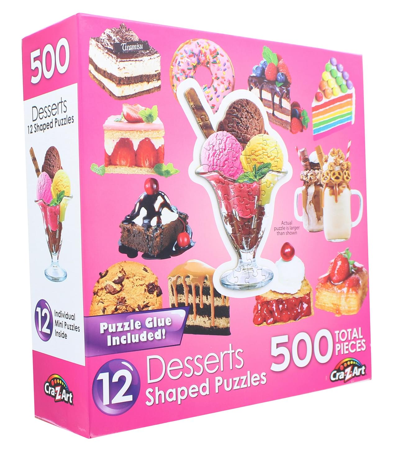 Dessert Delights | 12 Mini Shaped Jigsaw Puzzles | 500 Color Coded Pieces