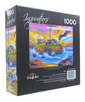 Inspirations Sunset Cove Lighthouse 1000 Piece Jigsaw Puzzle