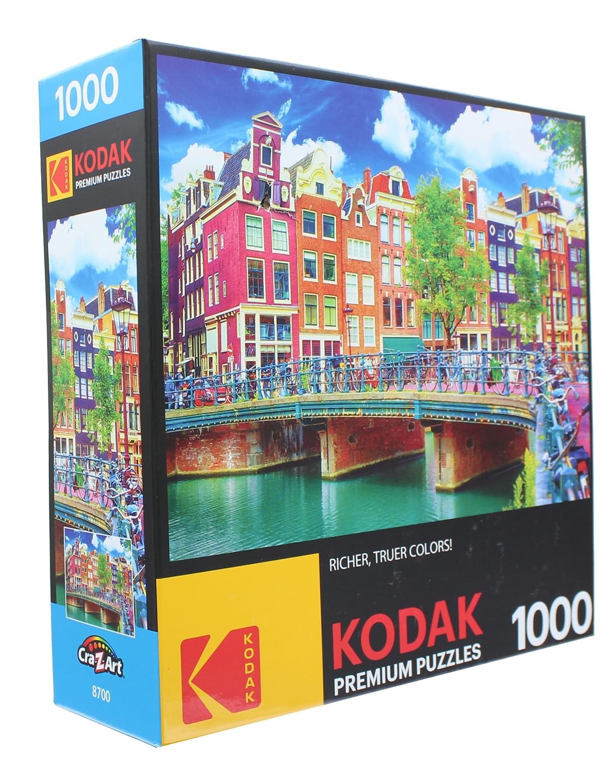 Colorful Waterfront Canal Buildings Amsterdam 1000 Piece Jigsaw Puzzle