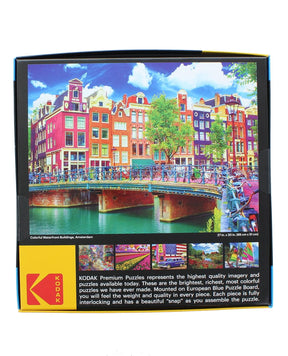 Colorful Waterfront Canal Buildings Amsterdam 1000 Piece Jigsaw Puzzle
