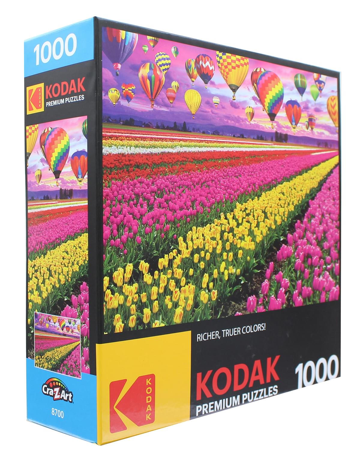 Sunset Balloons Over Tulip Field 1000 Piece Jigsaw Puzzle