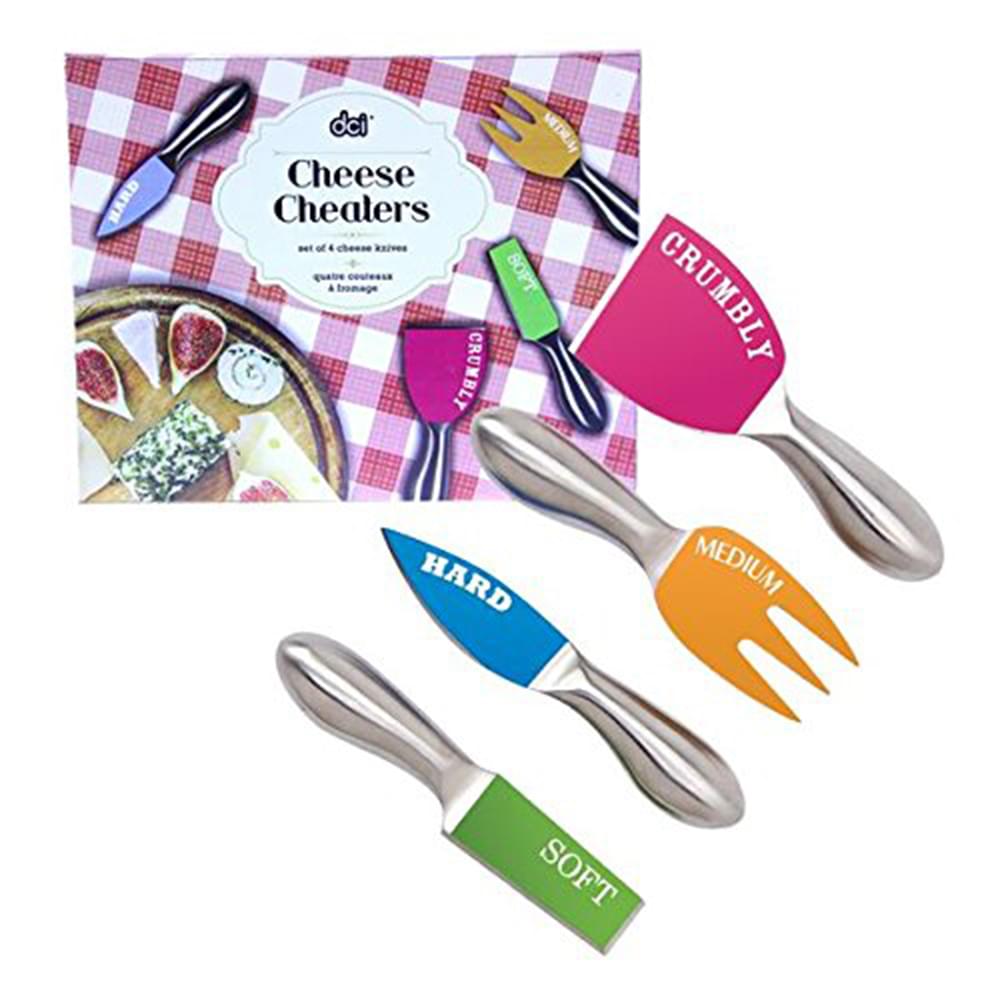 Cheese Cheaters and Knives (Set of 4), Multicolor