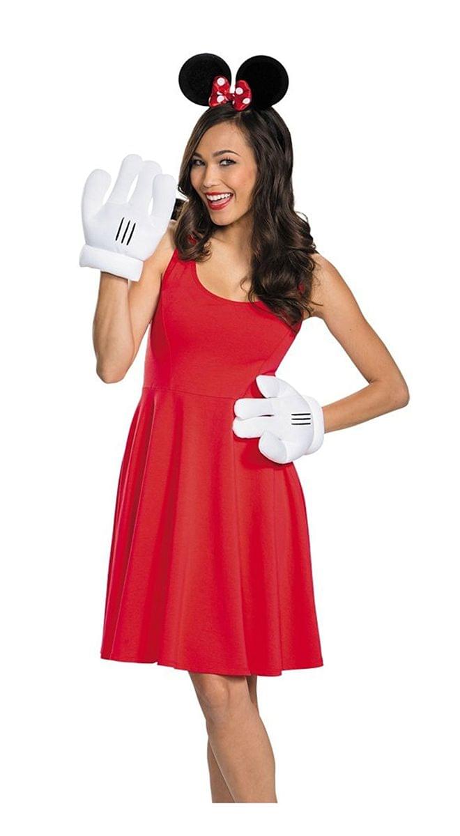 Minnie Mouse Ears Gloves Adult Costume Accessory