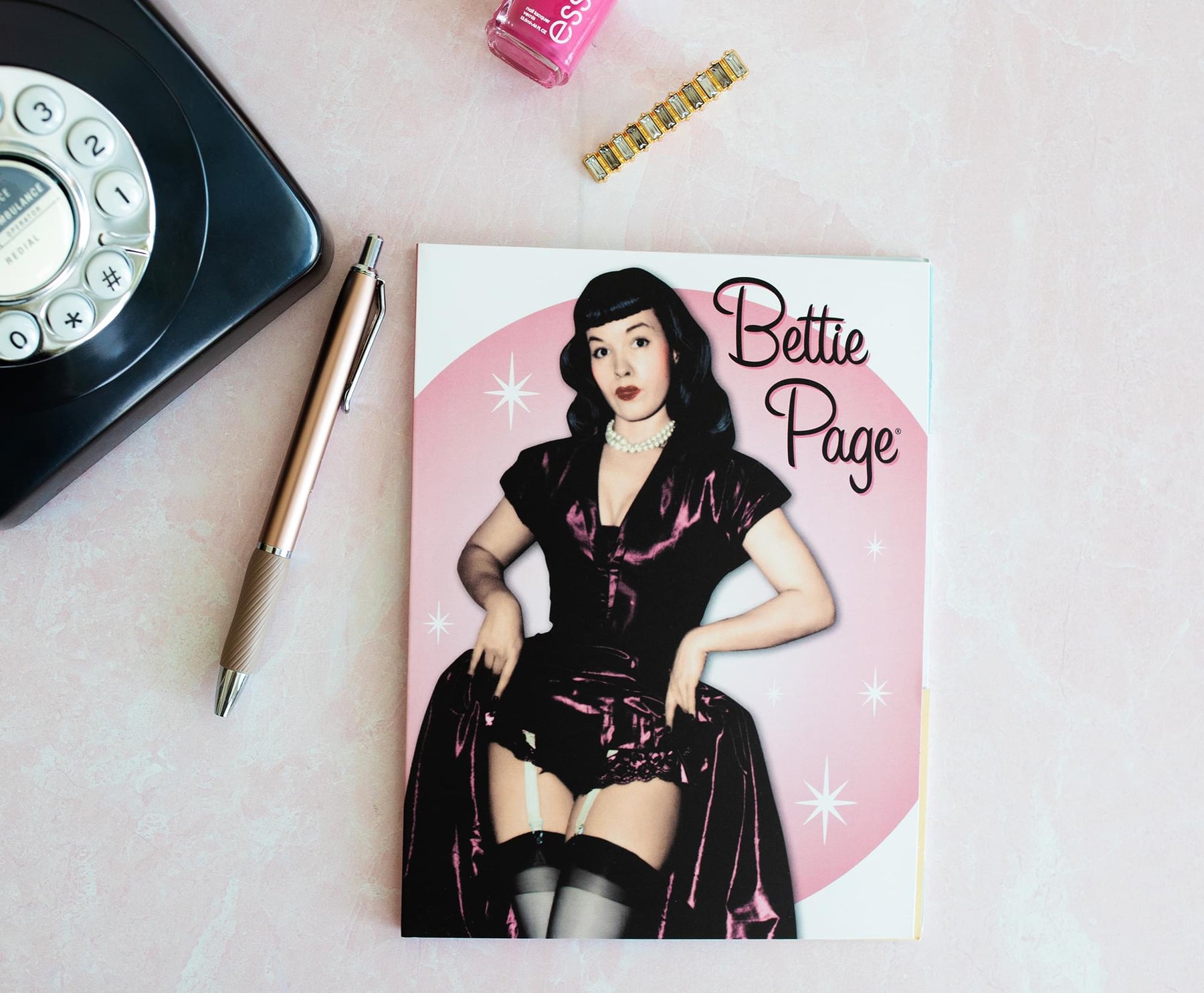 Bettie Page Sticky Note Book: Pink