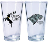 Game Of Thrones Pint Glass Set Of 2 Stark & Baratheon